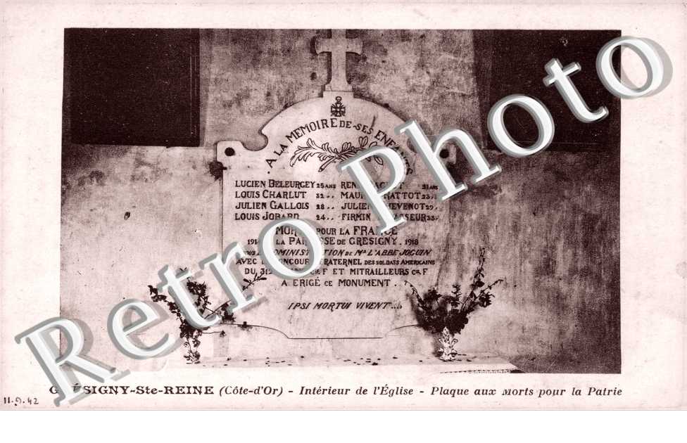 Intérieur de l'Eglise, Plaque aux Morts