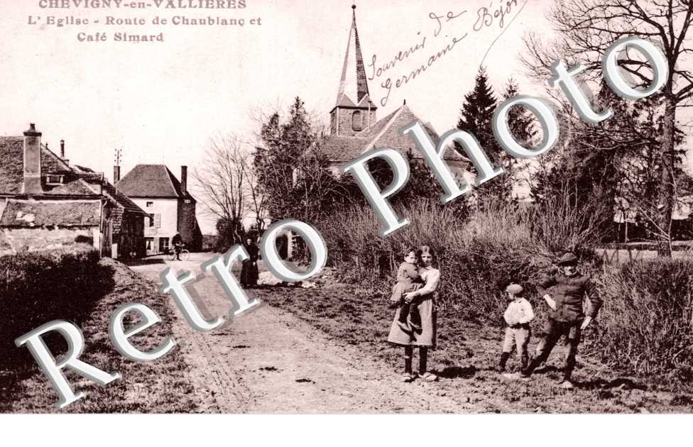 Eglise, Route de Chaublanc et Cafe Simard