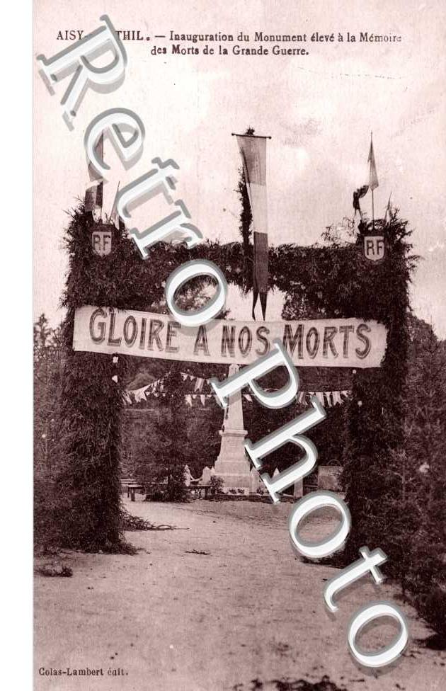 Inauguration du monument eleve a la memoire de la grande guerre