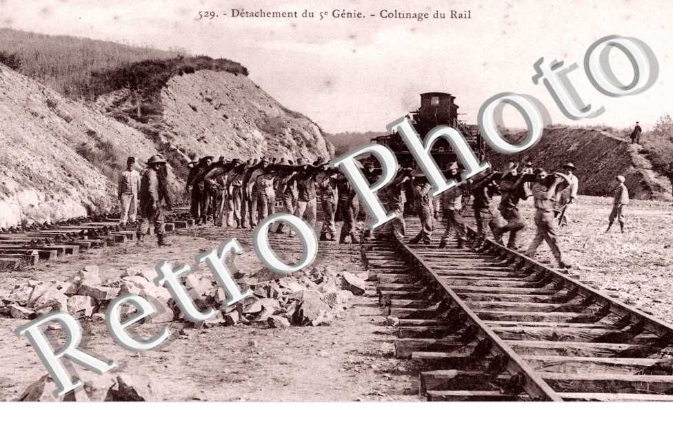 Detachement du 5eme genie, Coltinage du Rail