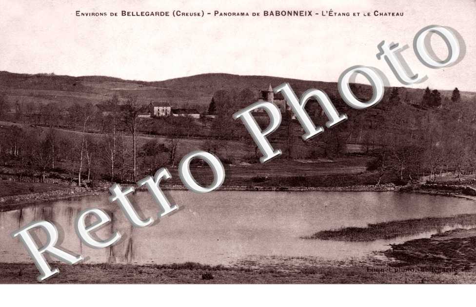 Panorama de Babonneix - l'etang et le chateau