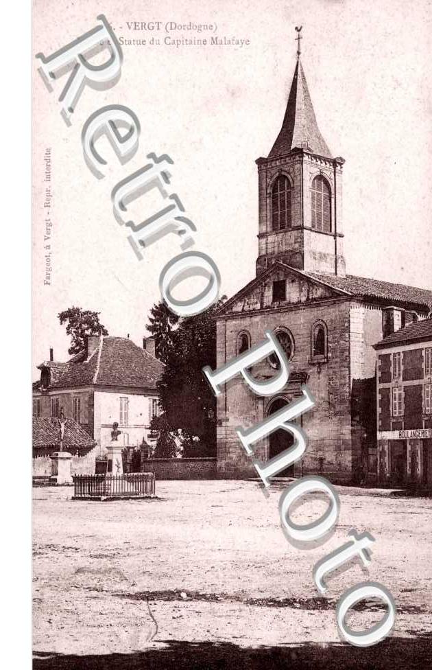 Eglise et statue du capitaine Malafaye