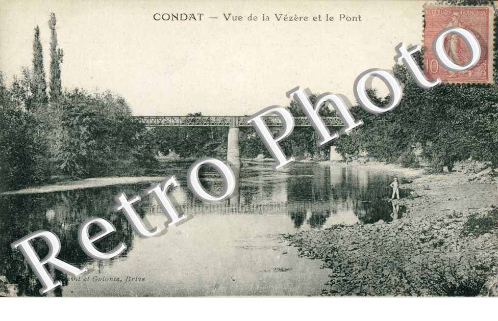 Vue de  la Vezere et le pont