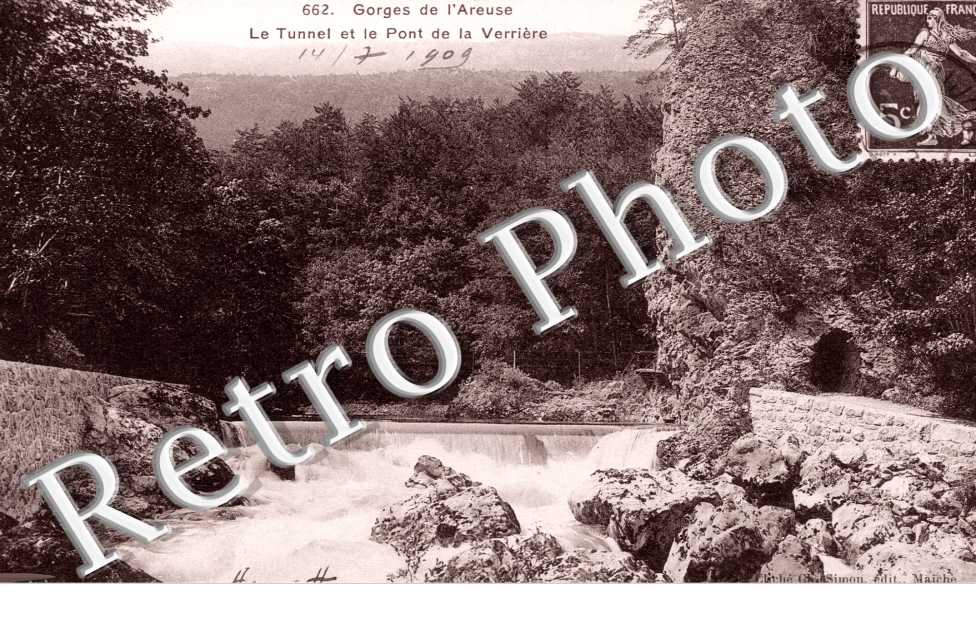 gorges de l'Areuse Le tunnel et le pont de la Verriere