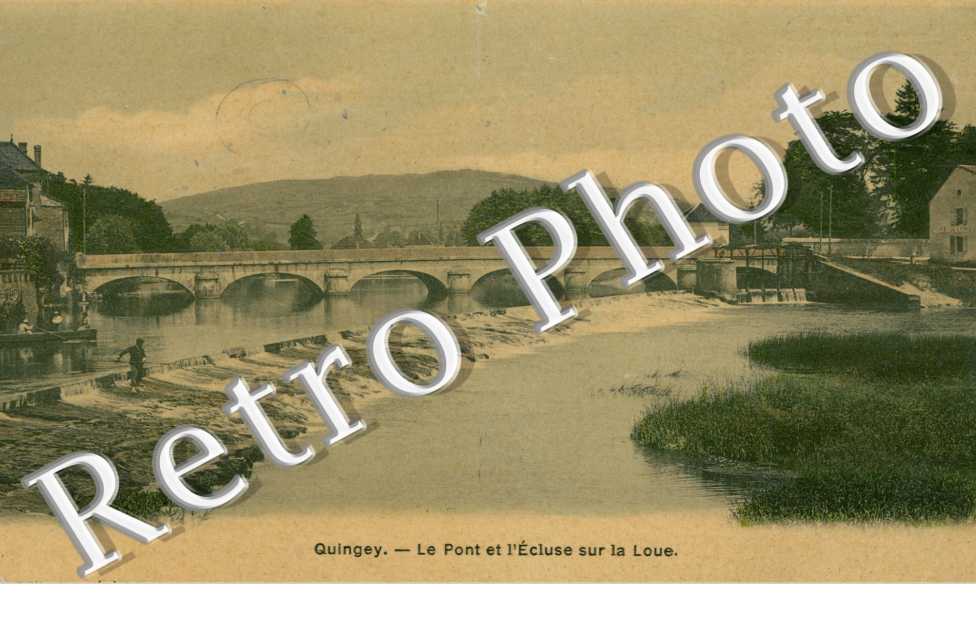 le pont et l'ecluse sur la loue (toilee couleur)