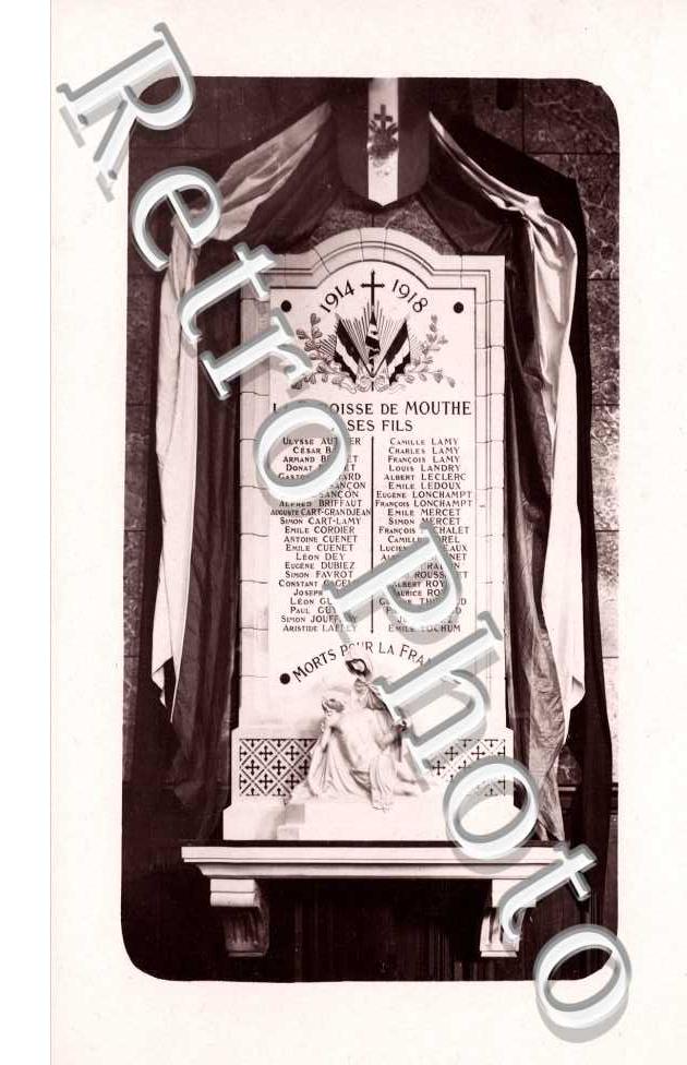 Plaque de commemoration des morts a la guerre 1914-1918