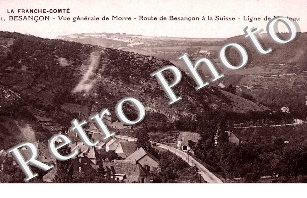 Vue Generale de Morre, Route de Besancon a la Suisse, Ligne de Morteau
