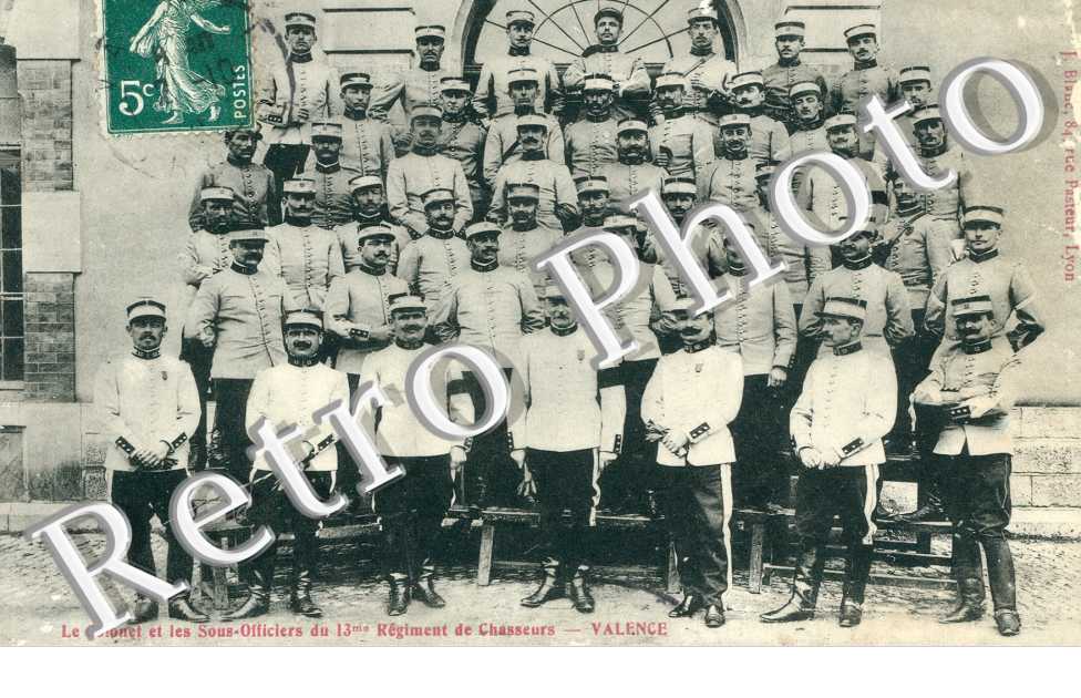 Le Colonel et les Sous Officiers du 13 eme regiment de chasseurs