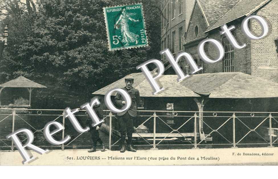 Maisons sur l'Eure, Vue prise du Pont des Quatre Moulins