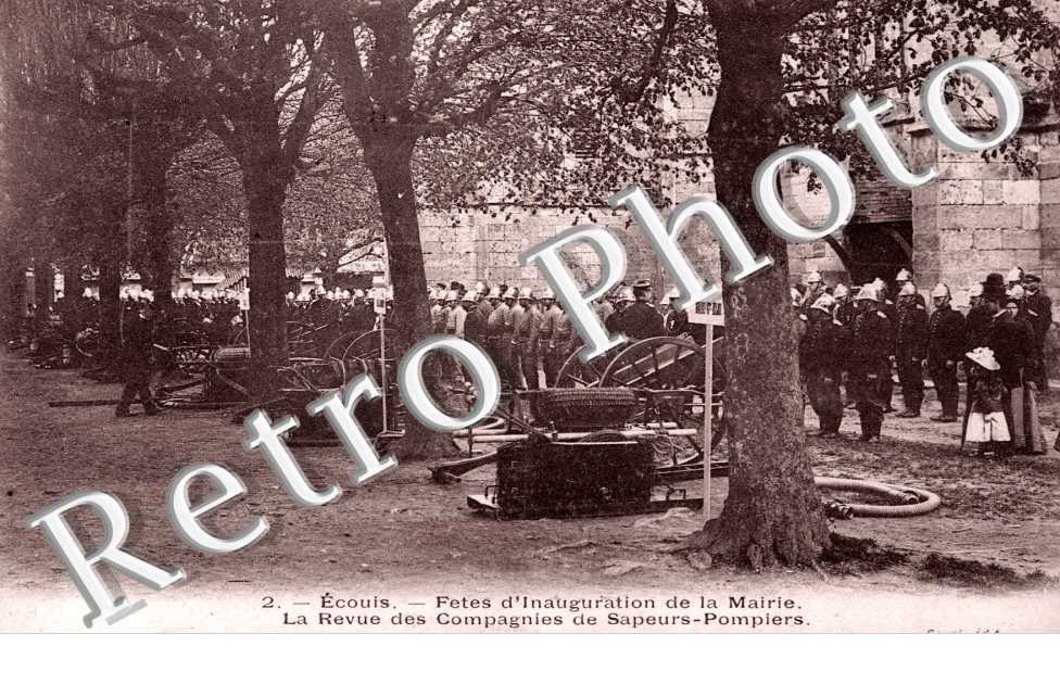 La revue des compagnies de sapeurs pompiers - fete d'inauguration de la mairie