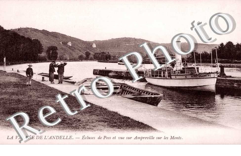 Ecluse de Poss et Vue sur Amfreville sur les Monts
