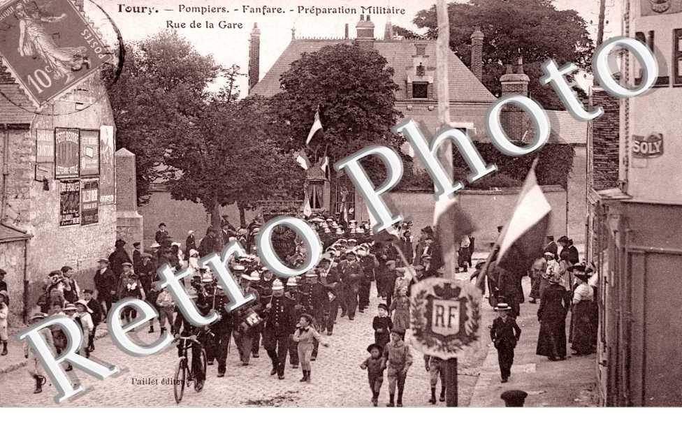 Pompiers - fanfare - rue de la gare