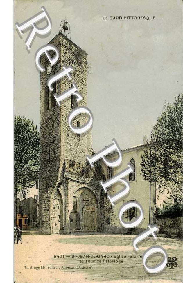 eglise reformee et tour de l'horloge (couleur)