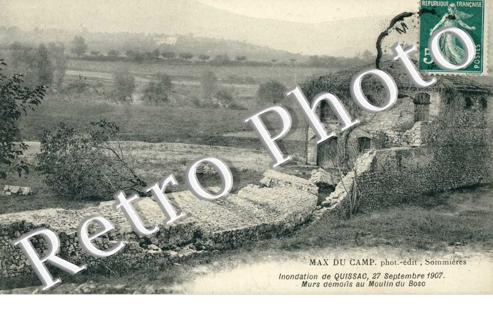 Inondation 27 sept 1907 - mur demolis au moulin du Bosc