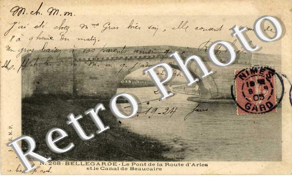 Le pont et la route d'Arles et le canal de Beaucaire