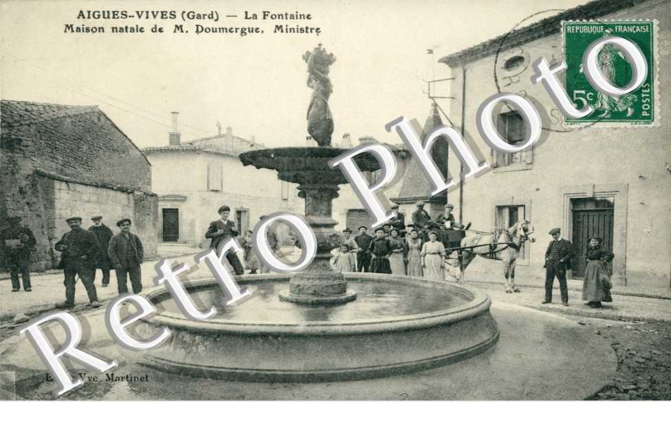 Fontaine - maison natale de M. Doumergue (ministre)