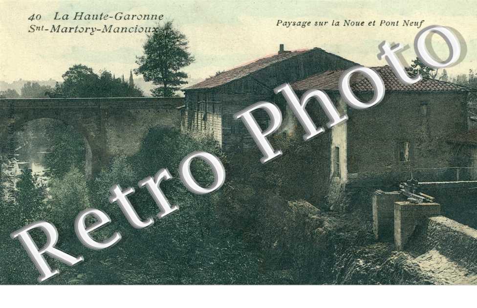 paysage sur la Noue et pont neuf Saint-Martory-Mancioux