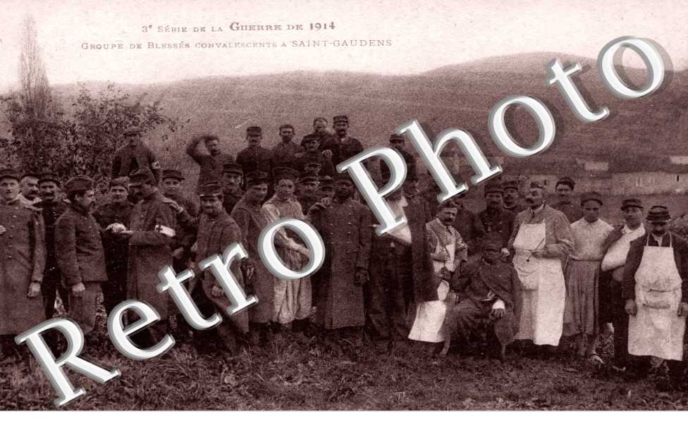 3eme serie de la Guerre de 1914 Groupe de blesses convalescents a Saint-Gaudens