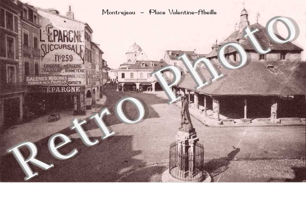 place Valentine Abeille, halles XVIIIe siecle et mairie
