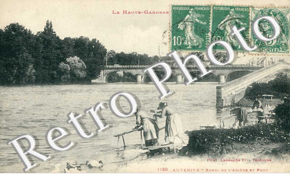 Bords de l'Arriege et pont