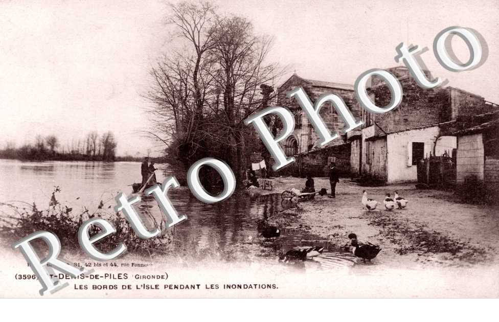 Les bords de l'Isle pendant les inondations
