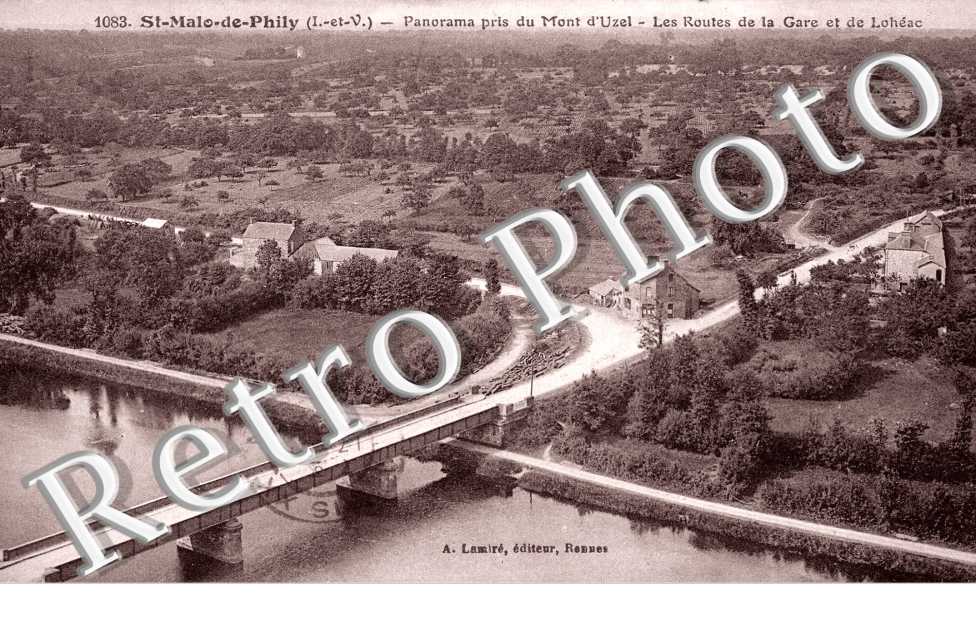 Panorama pris du Mont d'Uzel, les Routes de la Gare et de Loheac