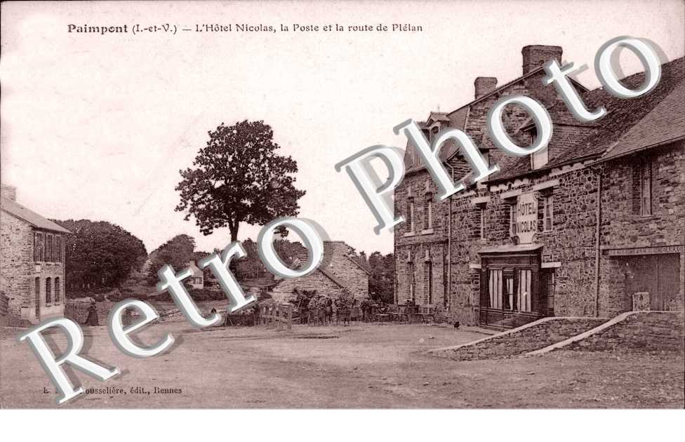 l'hotel nicolas, la poste et la route de plelan