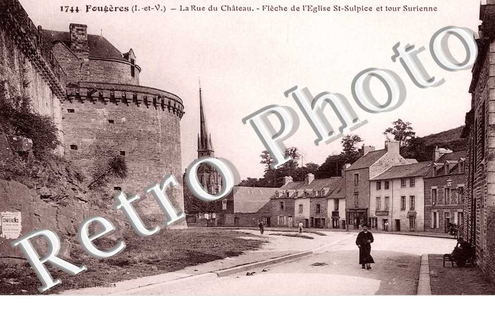 Rue du Chateau, Fleche de l'Eglise St Sulpice et Tour Surienne
