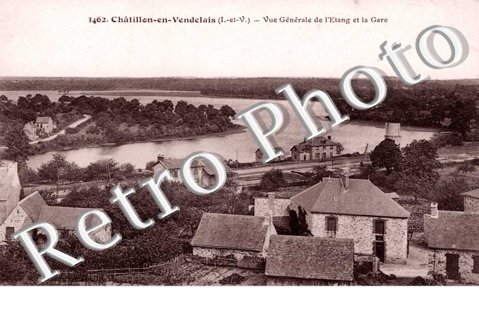 Vue generale de l'etang et la gare