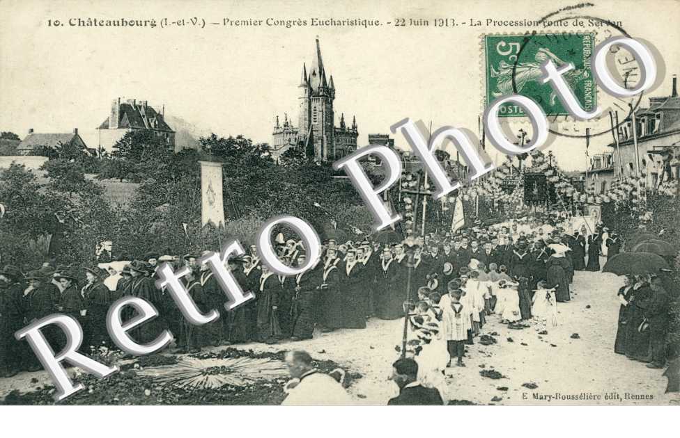premier congres eucharistique 22juin 1913, la procession route de servon