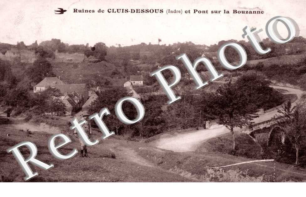 Ruines de Cluis-Dessous et Pont sur la Bouzanne