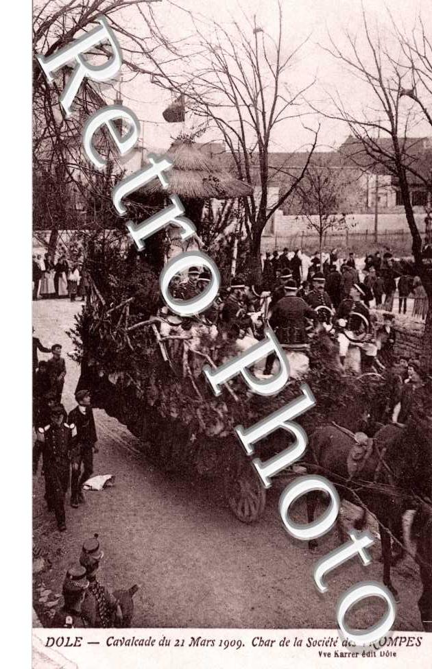 Cavalcade du 21 mars 1909 Char de la societe des Trompes