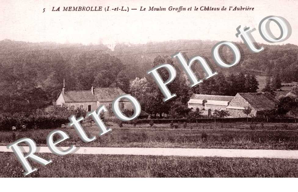 Le moulin Graffin et le château de l'Aubriere