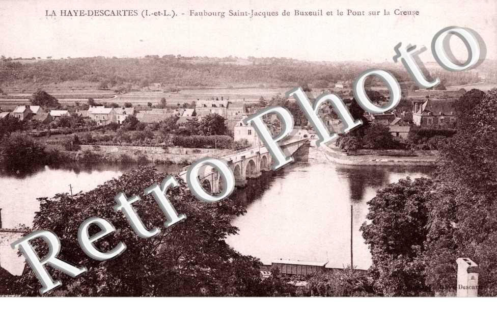 Faubourg Saint-Jacques de Buxeuil et le Pont sur la Creuse