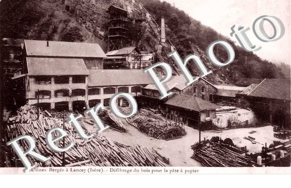 Usines Berges,Defibrage du bois pour la pate a papier, Lancey
