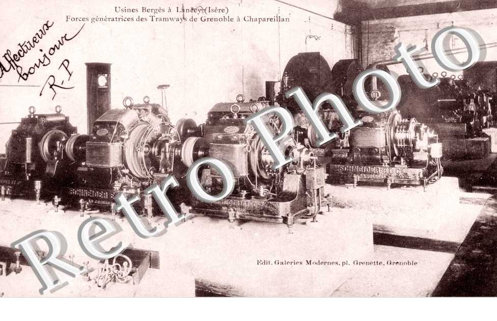Usines Berges, Forces generatrices des Tramways de Grenoble a Chapareillan, Lancey