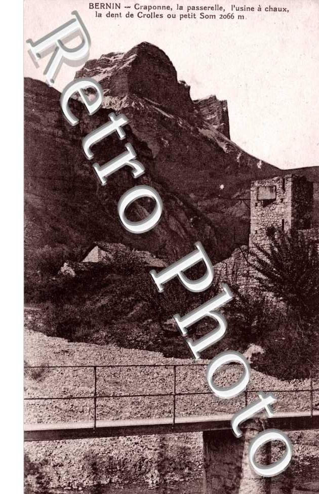 Bernin - Craponne, la passerelle, l'usine a chaux, la dent de Crolles ou petit Som