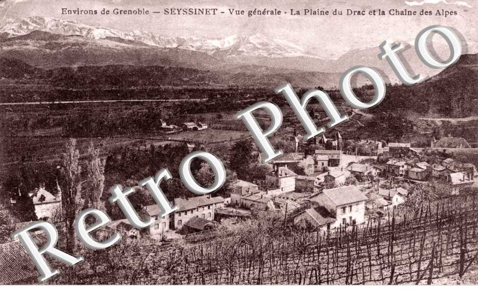vue generale, la plaine du Drac et la chaine des Alpes