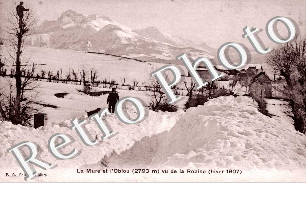 et l'Obiou vue de la Robine (hiver 1907)