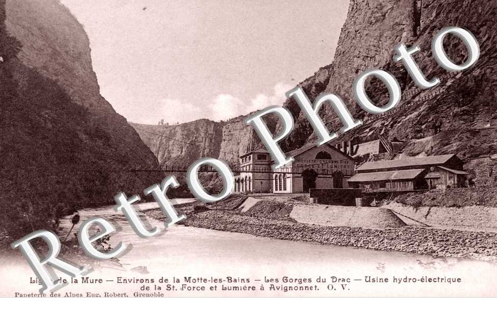 ligne de La Mure, les gorges du Drac, usine hydro-electrique de la St. Force et Lumiere