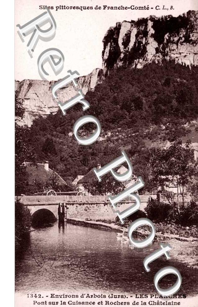 pont sur la Cuisance et rochers de la Chatelaine