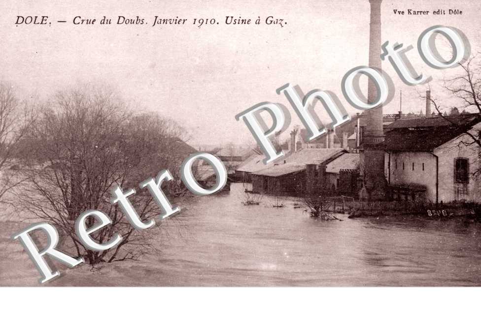 Crue du Doubs, janvier 1910, Usine a Gaz