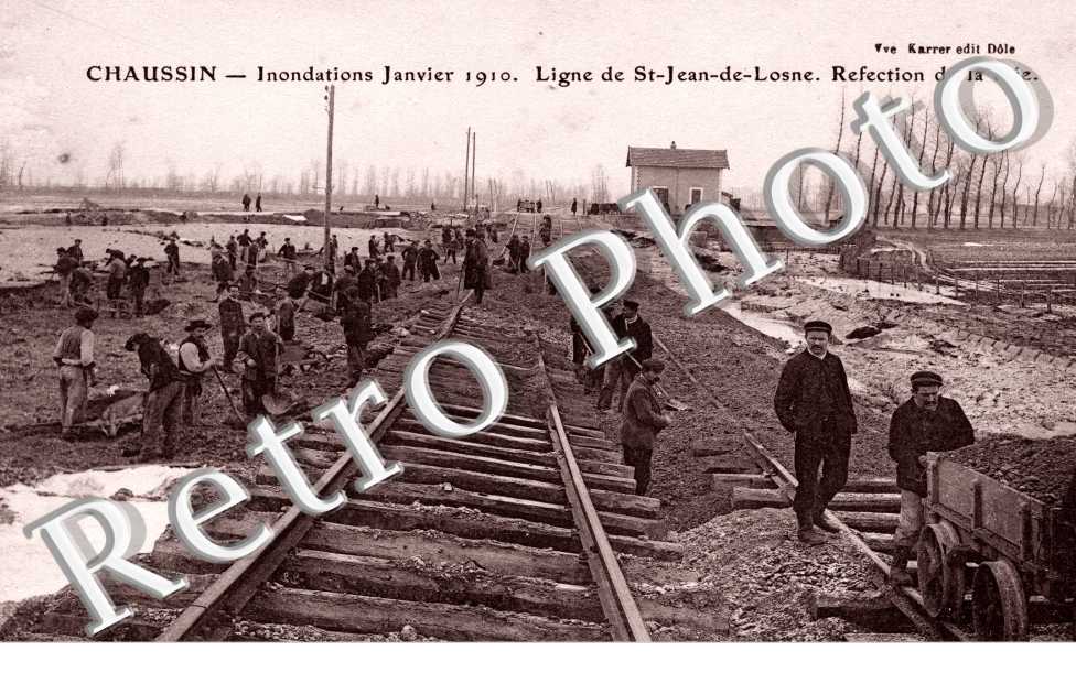Innondations 1910, Ligne de St Jean de Losne, Refection de la Voie