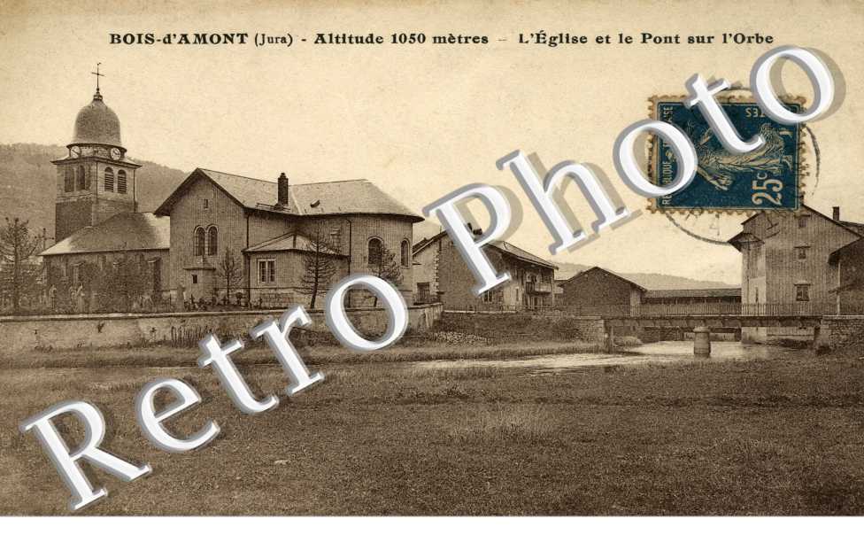 Bois d'Amont   - l'eglise et le pont sur l'Orbe