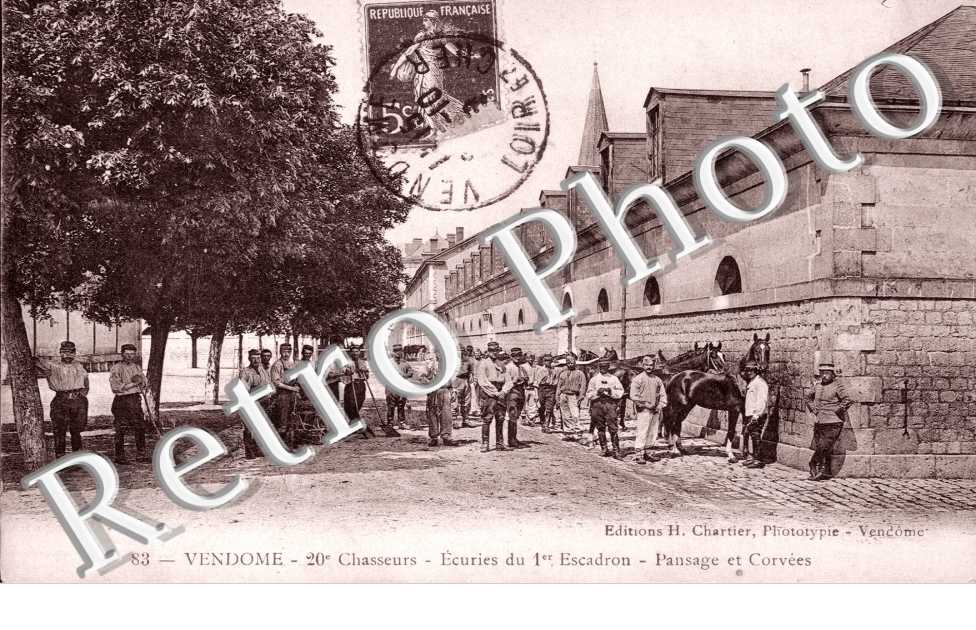 20eme chasseurs, pansage et Corvees