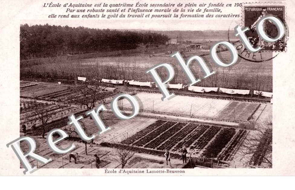 Ecole d'Aquitaine, jardin potager et Jardinets d'eleves