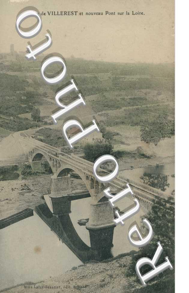 vue de villerest et nouveau pont sur la loire (couleur)