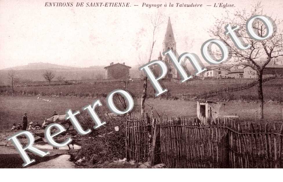 paysage a la talaudiere, l'eglise