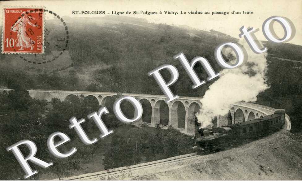 Ligne de Saint-Polgue a Vichy, le Viaduc au passage d'un Train