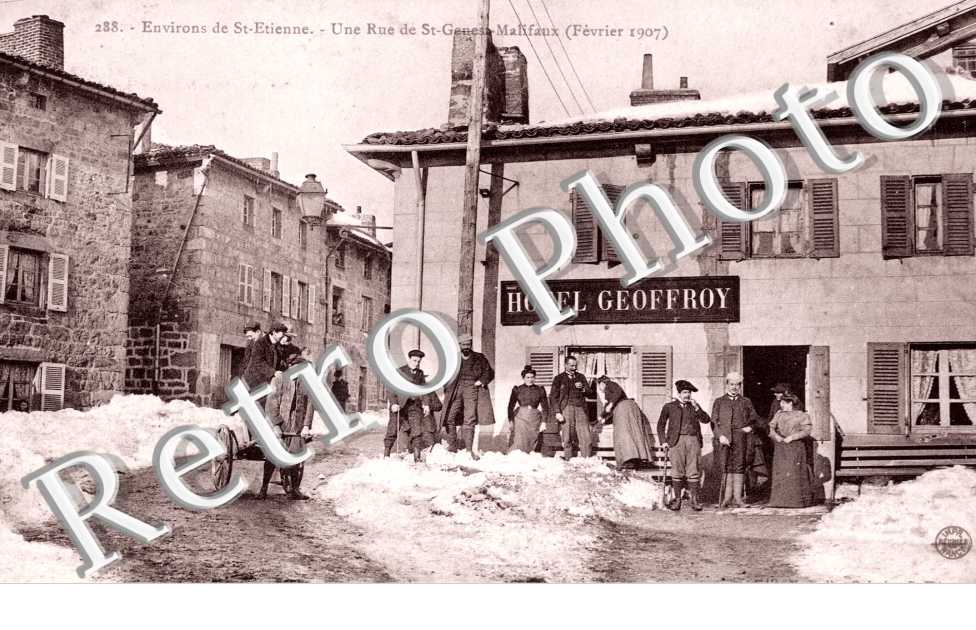 Une rue en fevrier 1907  -  Hotel Geoffroy